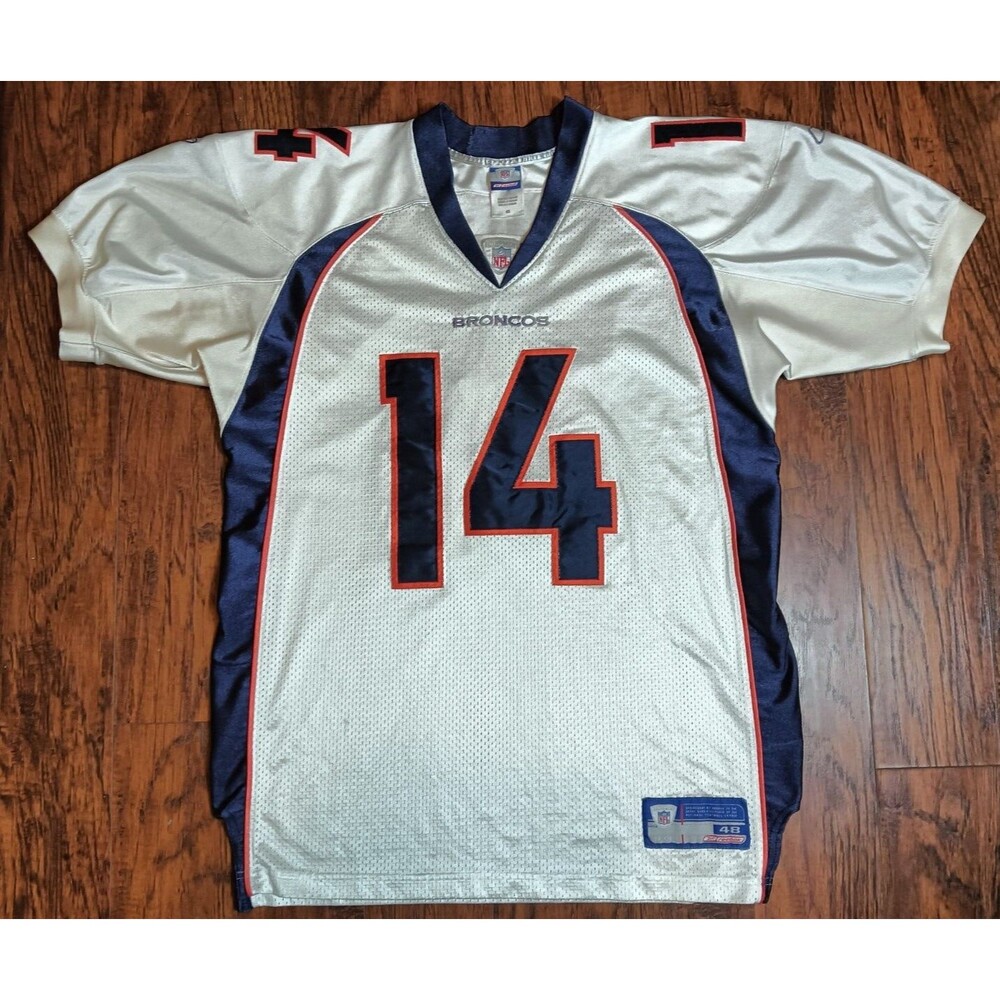 2002-03 DENVER BRONCOS BRIAN GRIESE #14 AUTHENTIC REEBOK ON FIELD JERSEY AWAY L